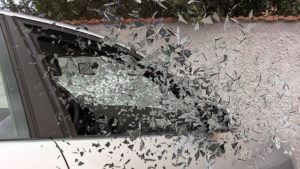 car crash shattered glass