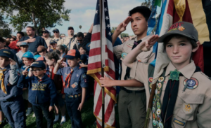 Boy Scouts saluting