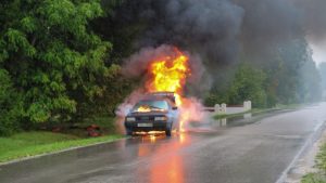 car on fire
