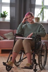 teen sitting in a wheelchair