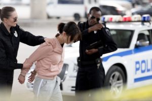 woman being arrested