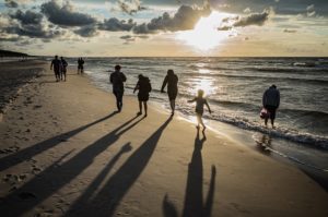 family on the beach