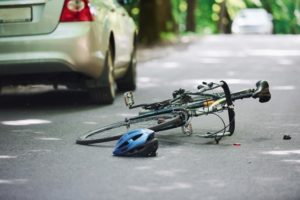 automobile and bike pedestrian accident