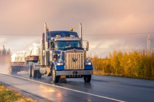 18-wheeler truck driving