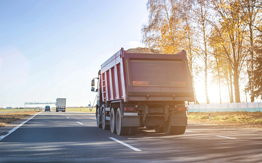 dump truck on highway