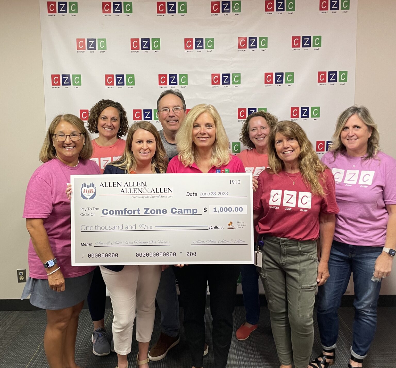 Allen & Allen makes donation to Comfort Zone Camp Allen and Allen