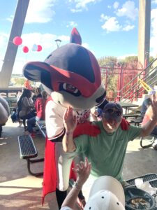 Nutzy the mascot for the Flying Squirrels