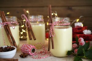 eggnog in mason jars