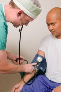 man getting a medical examination