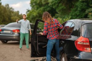 Drivers arguing over liability