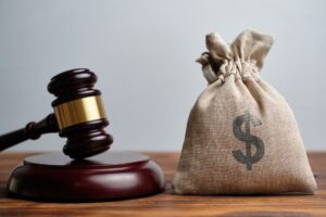 A dollar Bag and Judge's Gavel