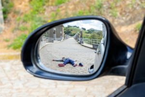 A Car hit the Pedestrain